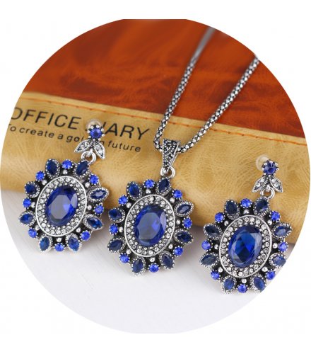 SET395 - Blue Beaded Jewelery Set